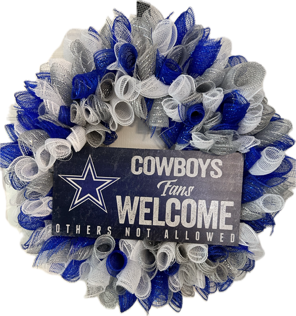"The Cowboys Rule" Deco Mesh Wreath