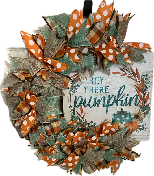 "Hey There Pumpkin" Deco Mesh Wreath